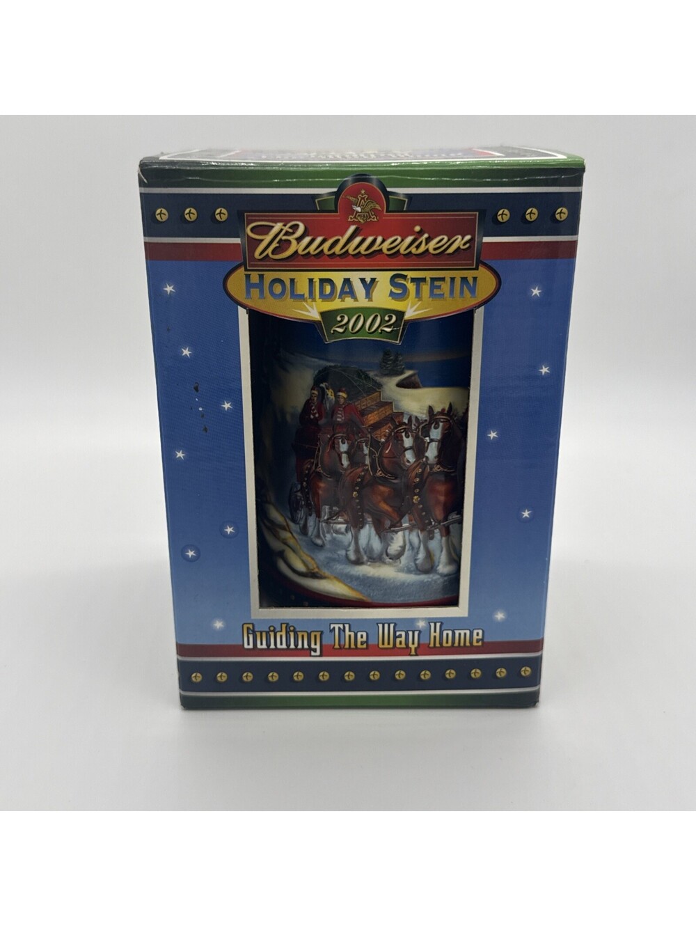 Vintage - 2002 Anheuser Busch Budweiser Holiday Beer Stein Clydesdales | New LOA